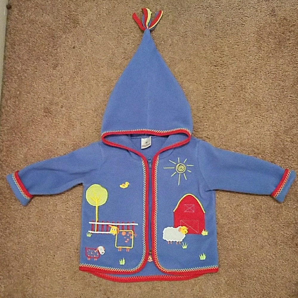 Adorable Farm Scene Fleece Hoodie/Jacket